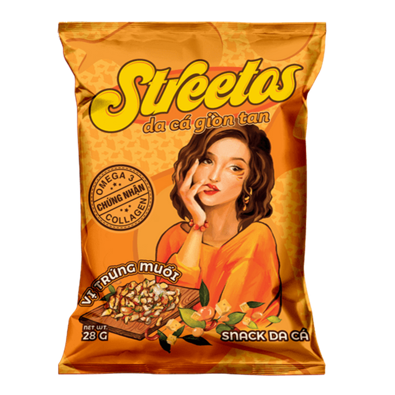 Snack Da Cá Giòn Vị Trứng Muối Streetos - Streetos Fish Skin Snack 28g ...
