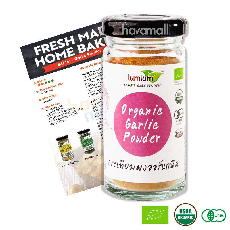 Bột Tỏi Hữu Cơ - Lumlum Organic Garlic Powder 50g - HavaMall - Siêu Thị Hàng Nhập Khẩu Uy Tín
