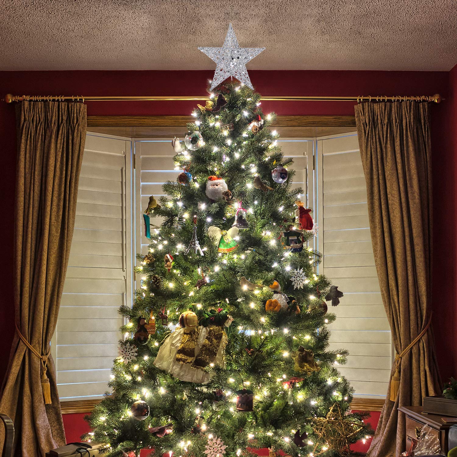 Buy Christmas Tree Star Topper, 10 Inch Xmas Tree Topper Star ...